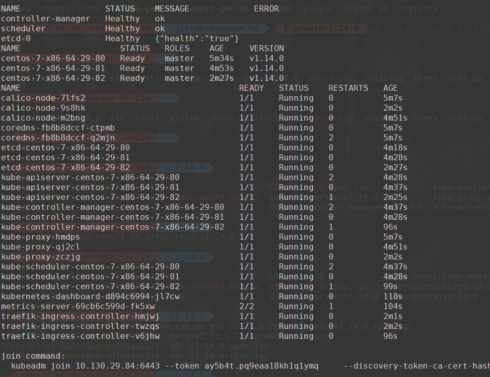 kubeadm HA master(v1.14.0)离线包 + 自动化脚本 + 常用插件 For Centos/Fedora[kubernetes安装]